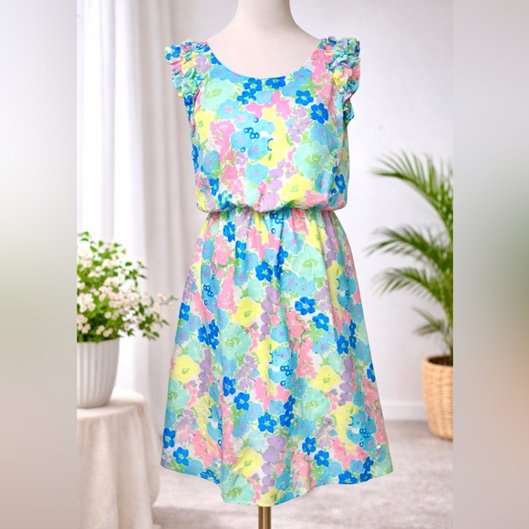 Lilly Pulitzer Dresses & Skirts - Lilly Pulitzer Danna Ruffle Fit & Flare Dress in "Spring Fling" Print Med